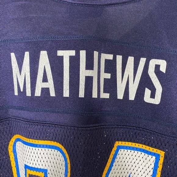 San Diego Charges Mathews 24 ladies field jersey NFL blue yellow size XL - Picture 12 of 13